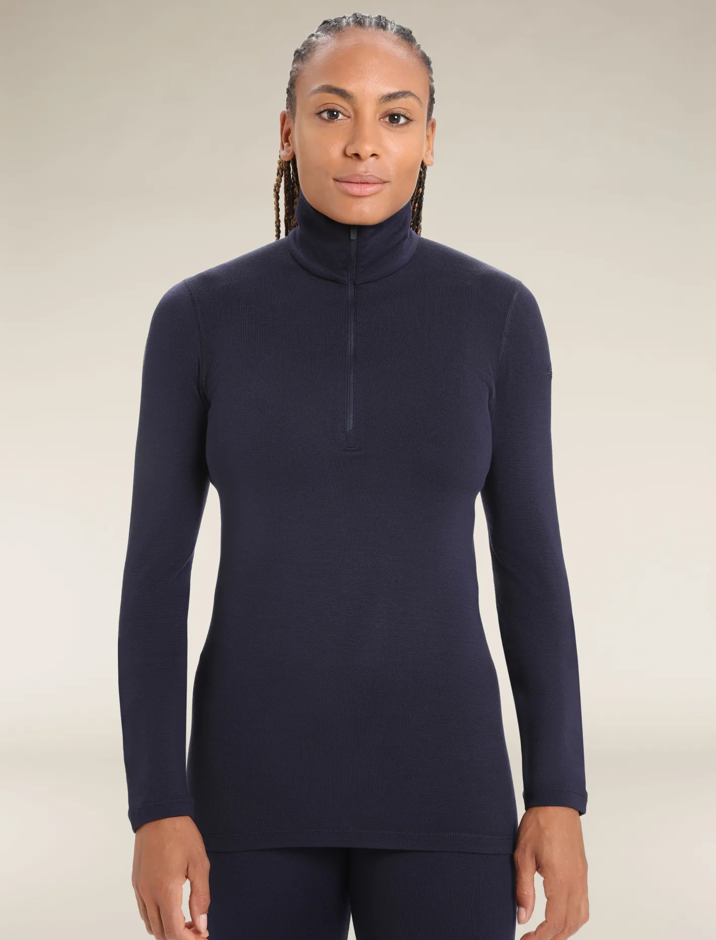 Icebreaker Base Layers^Women's Merino 260 Tech Long Sleeve Half Zip Thermal Top MidnightNavy