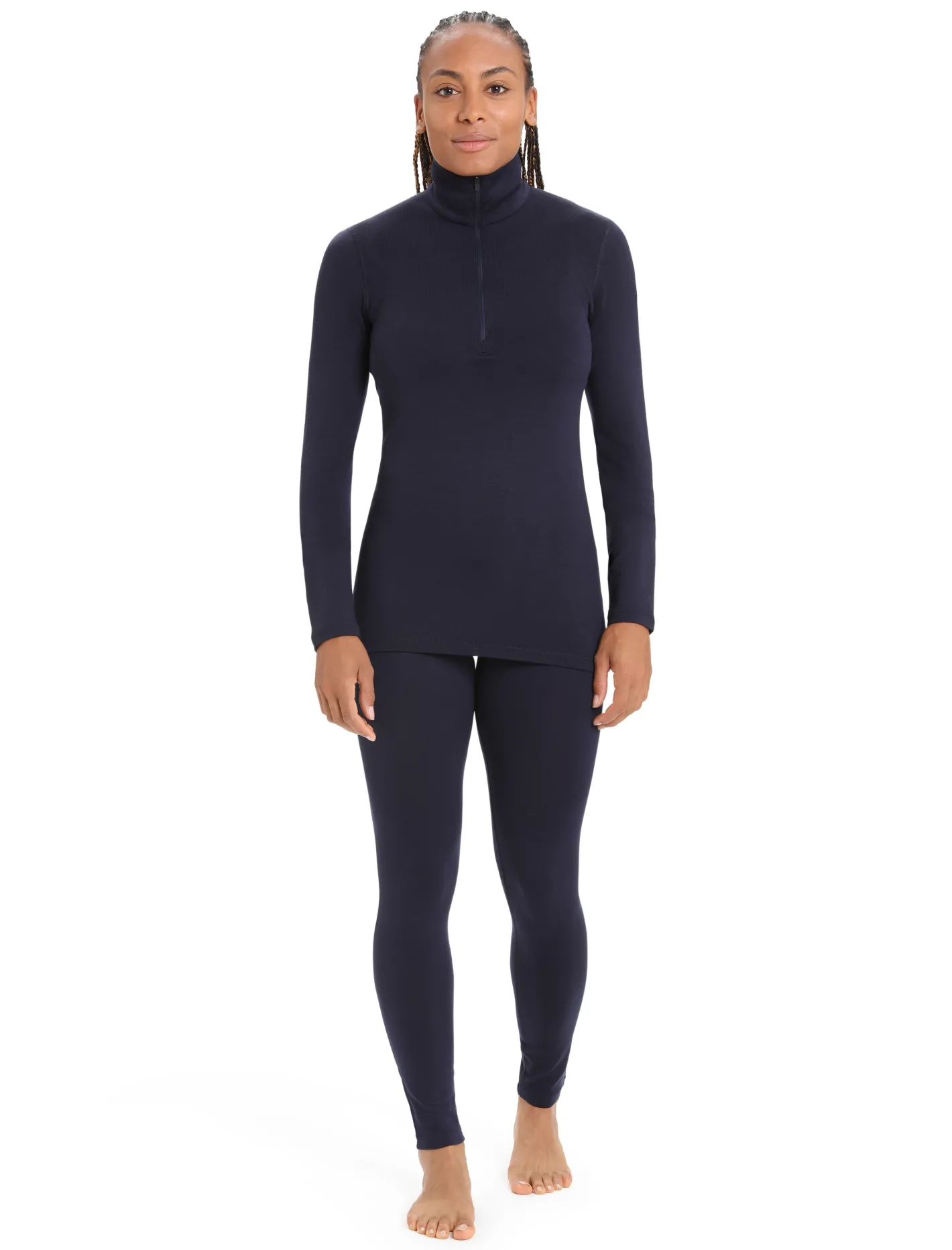 Icebreaker Base Layers^Women's Merino 260 Tech Long Sleeve Half Zip Thermal Top MidnightNavy
