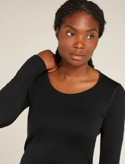 Icebreaker Base Layers^Women's Merino 260 Tech Long Sleeve Scoop Thermal Top Black