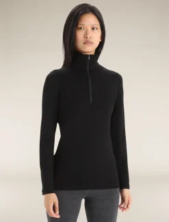 Icebreaker Base Layers^Women's Merino 260 Tech Long Sleeve Half Zip Thermal Top Black