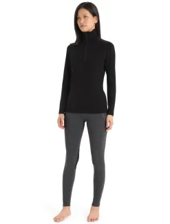 Icebreaker Base Layers^Women's Merino 260 Tech Long Sleeve Half Zip Thermal Top Black