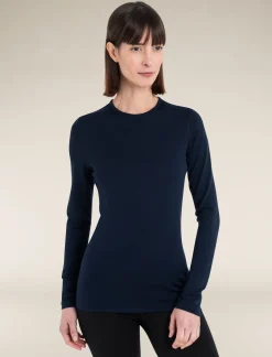Icebreaker Base Layers^Women's Merino 260 Tech Long Sleeve Crew Neck Thermal Top MidnightNavy