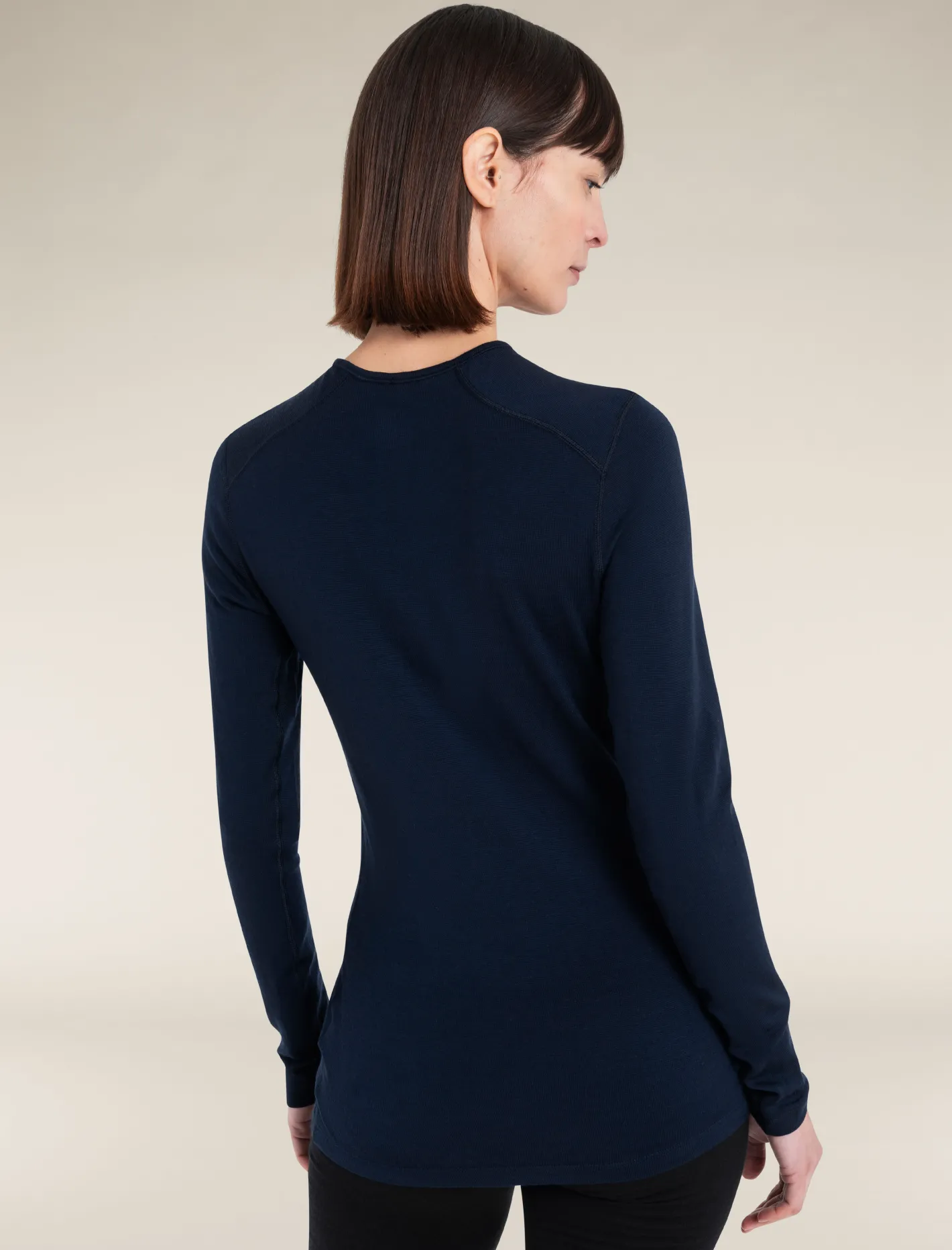 Icebreaker Base Layers^Women's Merino 260 Tech Long Sleeve Crew Neck Thermal Top MidnightNavy