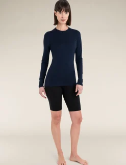 Icebreaker Base Layers^Women's Merino 260 Tech Long Sleeve Crew Neck Thermal Top MidnightNavy
