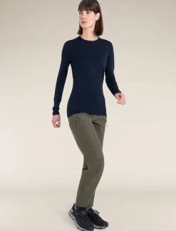 Icebreaker Base Layers^Women's Merino 260 Tech Long Sleeve Crew Neck Thermal Top MidnightNavy