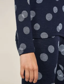 Icebreaker Base Layers^Women's Merino 260 Vertex Long Sleeve Crewe Thermal Top Falling Flakes MidnightNavy/Snow