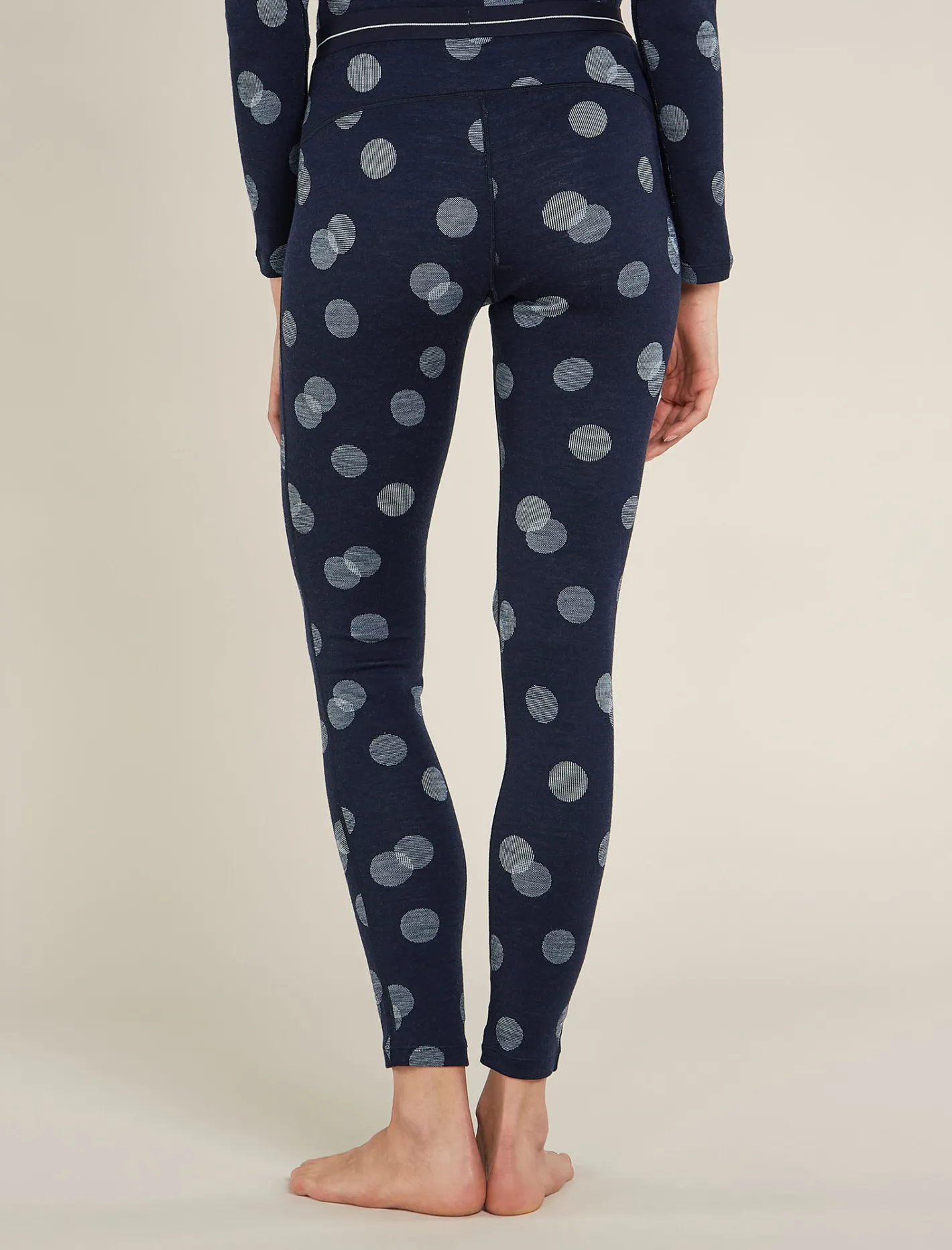 Icebreaker Base Layers^Women's Merino 260 Vertex Thermal Leggings Falling Flakes MidnightNavy/Snow