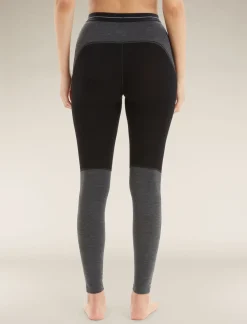 Icebreaker Bottoms|Base Layers^Women's Merino 260 ZoneKnit™ Thermal Leggings Black/jetheather