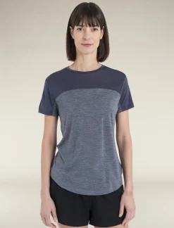Icebreaker T-shirts & Tanks^Women's Merino Blend 125 Cool-Lite™ Sphere Short Sleeve T-Shirt Colour Block GraphiteHeather/Graphite