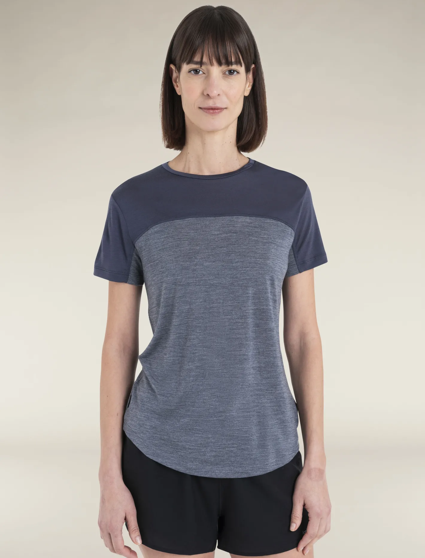 Icebreaker T-shirts & Tanks^Women's Merino Blend 125 Cool-Lite™ Sphere Short Sleeve T-Shirt Colour Block GraphiteHeather/Graphite