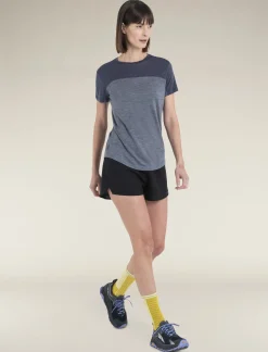 Icebreaker T-shirts & Tanks^Women's Merino Blend 125 Cool-Lite™ Sphere Short Sleeve T-Shirt Colour Block GraphiteHeather/Graphite