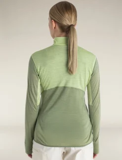 Icebreaker Jumpers & Hoodies^Women's Merino Blend 200 Realfleece™ Descender Long Sleeve Half Zip Jacket Glazen/Lichen