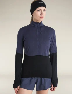 Icebreaker Jumpers & Hoodies^Women's Merino Blend 200 Realfleece™ Descender Long Sleeve Half Zip Jacket Graphite/Black