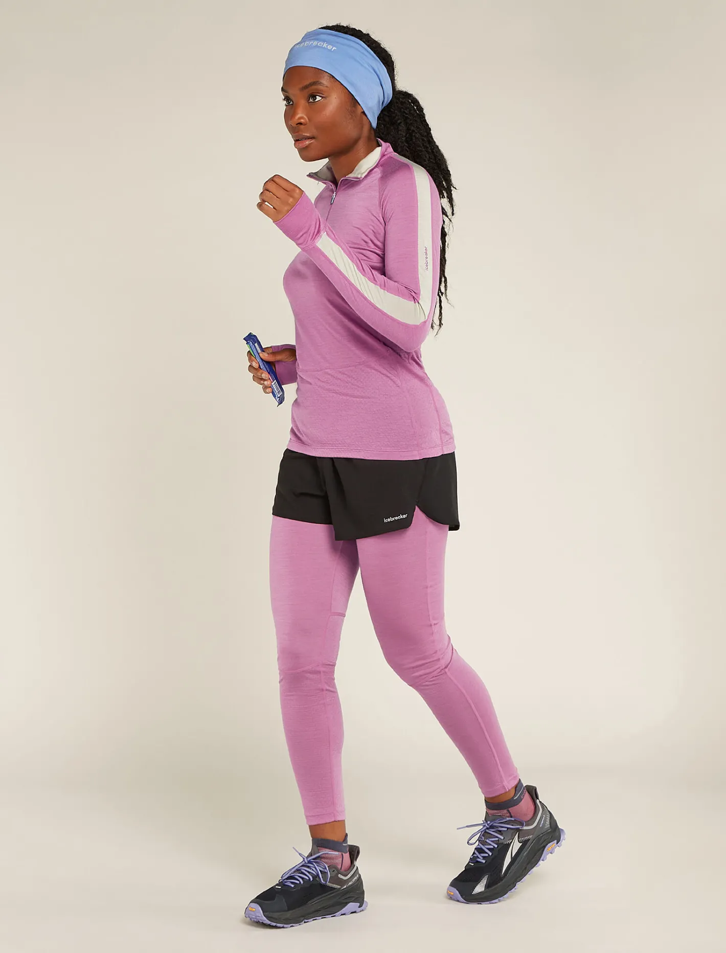 Icebreaker Base Layers^Women's Merino Blend 125 ZoneKnit™ Long Sleeve Half Zip Thermal Top Deco
