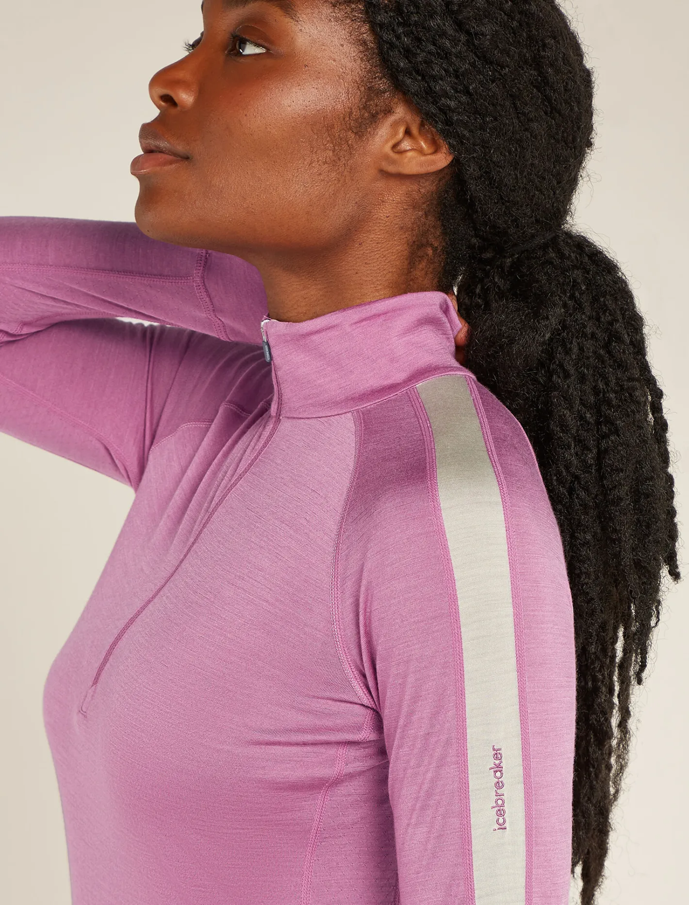 Icebreaker Base Layers^Women's Merino Blend 125 ZoneKnit™ Long Sleeve Half Zip Thermal Top Deco