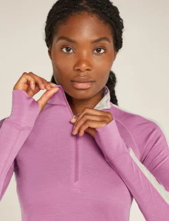 Icebreaker Base Layers^Women's Merino Blend 125 ZoneKnit™ Long Sleeve Half Zip Thermal Top Deco