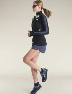 Icebreaker Base Layers^Women's Merino Blend 125 ZoneKnit™ Long Sleeve Half Zip Thermal Top Black/Graphite