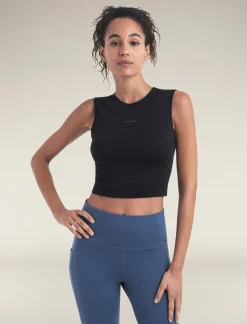 Icebreaker T-shirts & Tanks^Women's Merino Blend 125 ZoneKnit™ Energy Wind Cropped Bra-Tank Black