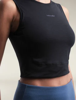 Icebreaker T-shirts & Tanks^Women's Merino Blend 125 ZoneKnit™ Energy Wind Cropped Bra-Tank Black