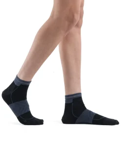 Icebreaker Socks^Women's Merino Blend Run+ Ultralight Mini Socks Black/Graphite