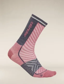 Icebreaker Socks^Women's Merino Blend Run+ Ultralight Crew Socks Deco/Graphite
