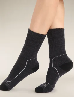 Icebreaker Socks^Women's Merino Hike+ Heavy Crew Socks JetHeather