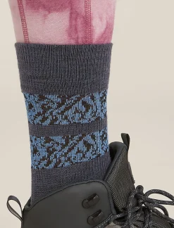 Icebreaker Socks^Women's Merino Hike+ Light Crew Natural Summit Socks Graphite/Baja