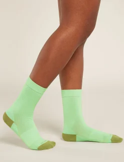 Icebreaker Socks^Women's Merino Lifestyle Fine Gauge Crew Socks Glass/Lichen