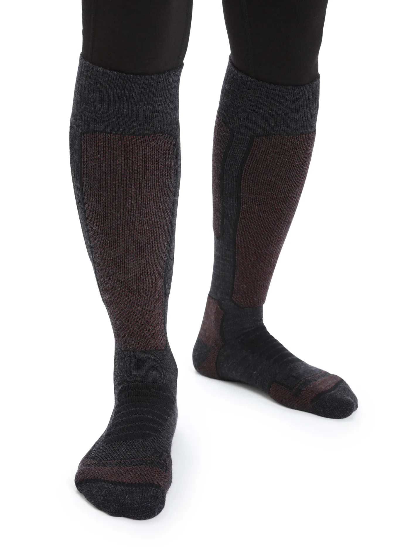 Icebreaker Socks^Women's Merino Ski+ Medium Over the Calf Socks JetHeather/Espresso