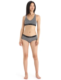 Icebreaker Underwear & Bras^Women's Merino Sprite Hot Pants GritstoneHeather/Black